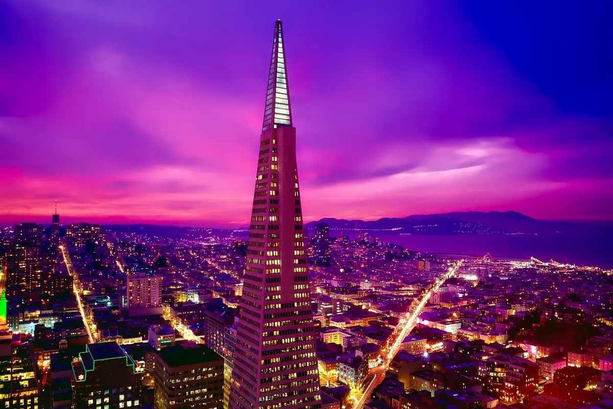 The Transamerica Pyramid in San Francisco, California.